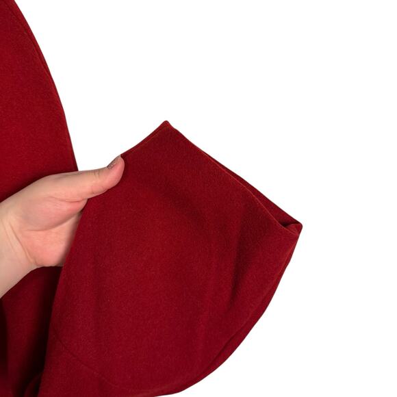 New Roaman's Red Classic Wool Blend Flare Out Pea Coat Sz 2X 26/28 Formal Preppy - Picture 9 of 11